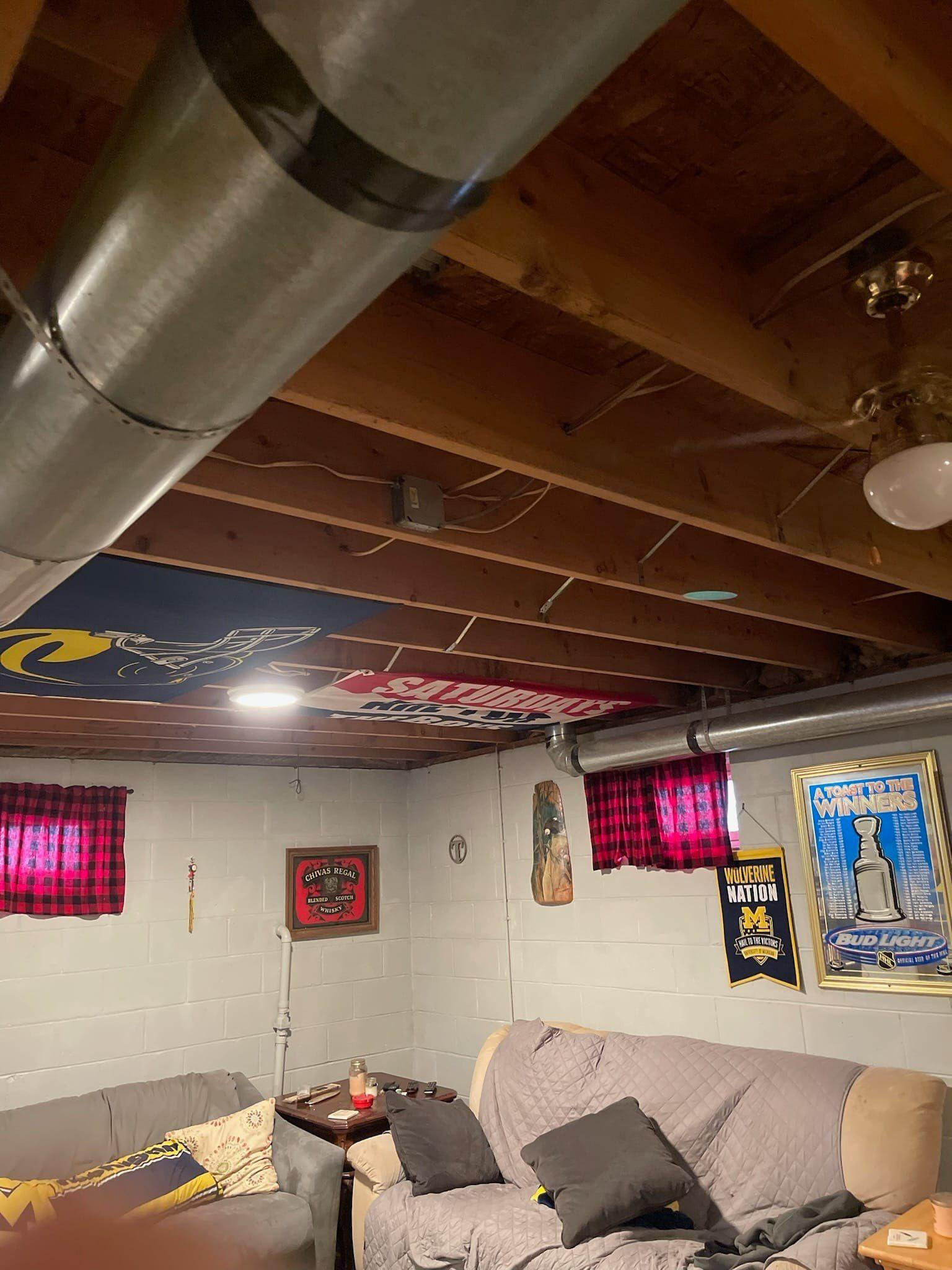 Black Basement Ceiling Painting — Omer, MI
