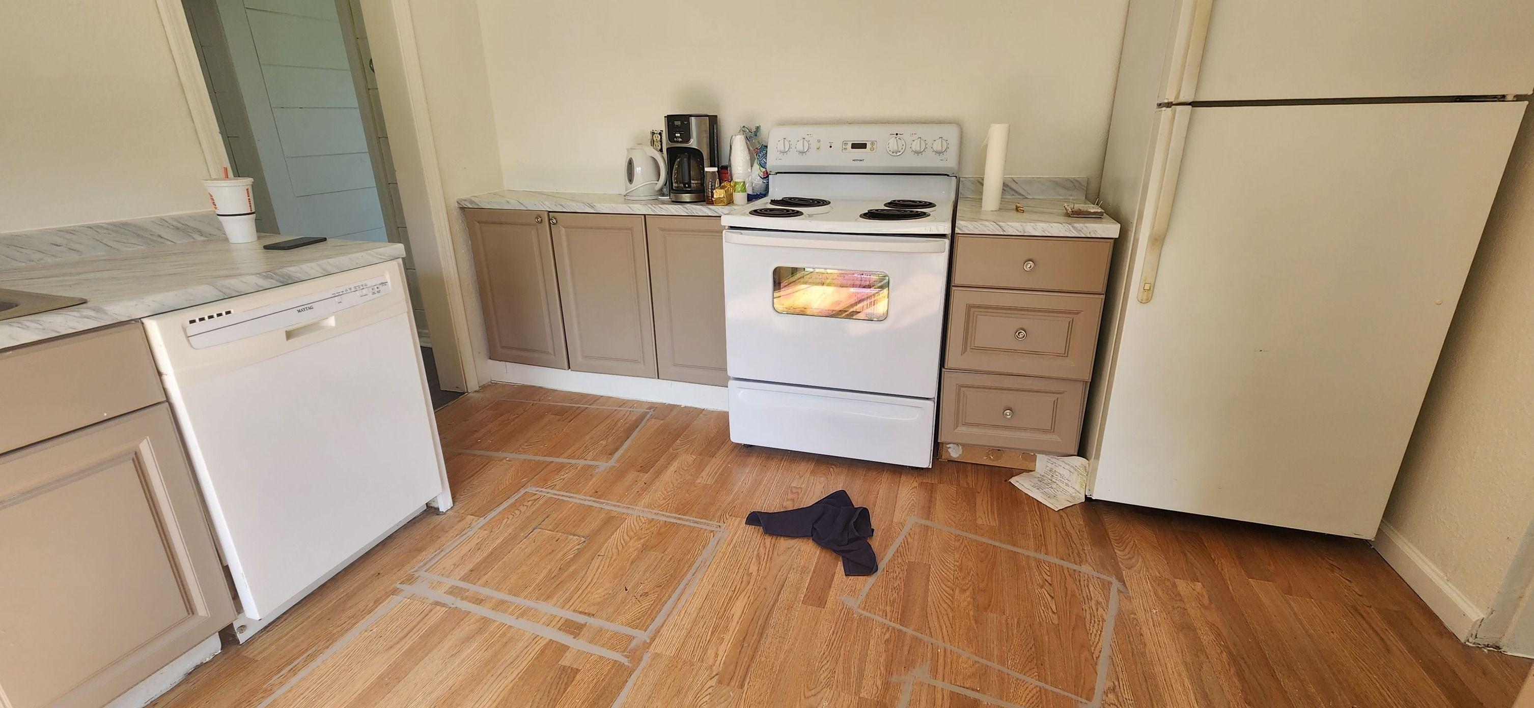 Kitchen cabinets reinstalled in a garage in Tawas, MI