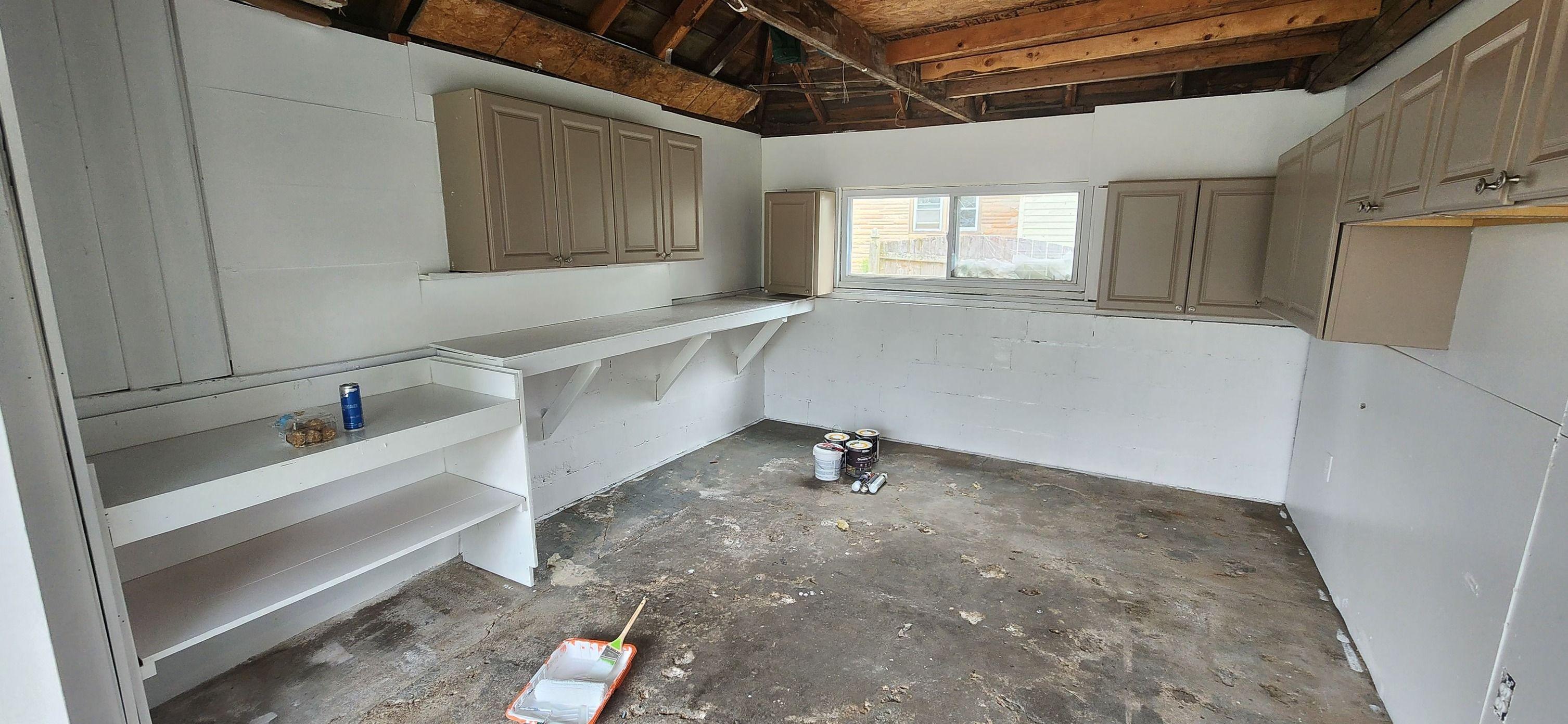 Freshly painted garage walls in Tawas, MI