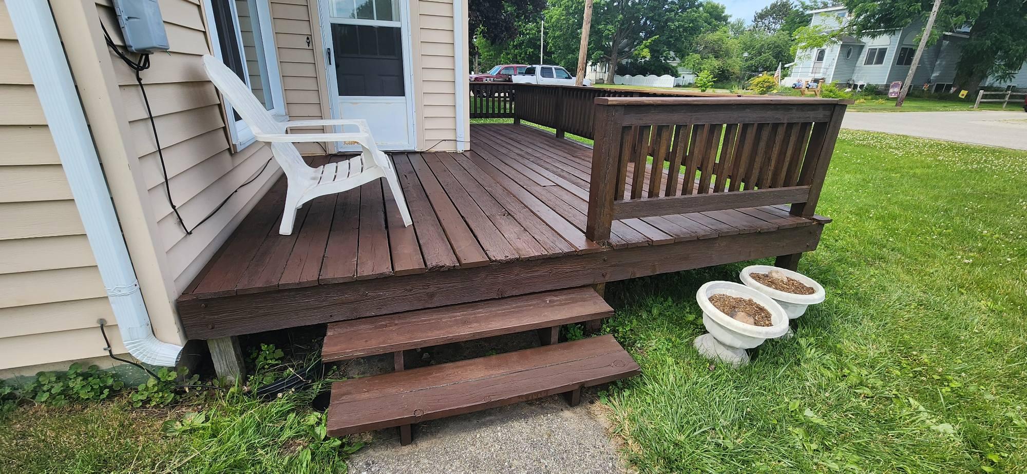 Freshly painted and stained deck in Tawas, MI