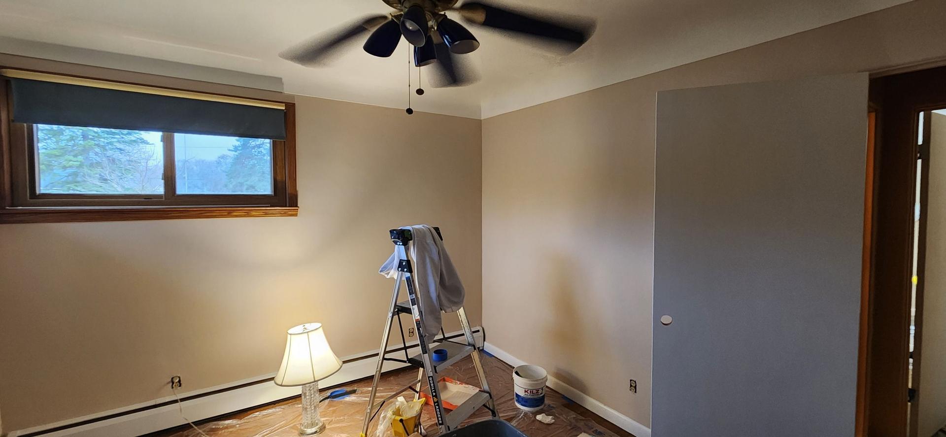 Freshly painted interior walls and trim in an Essexville, MI home