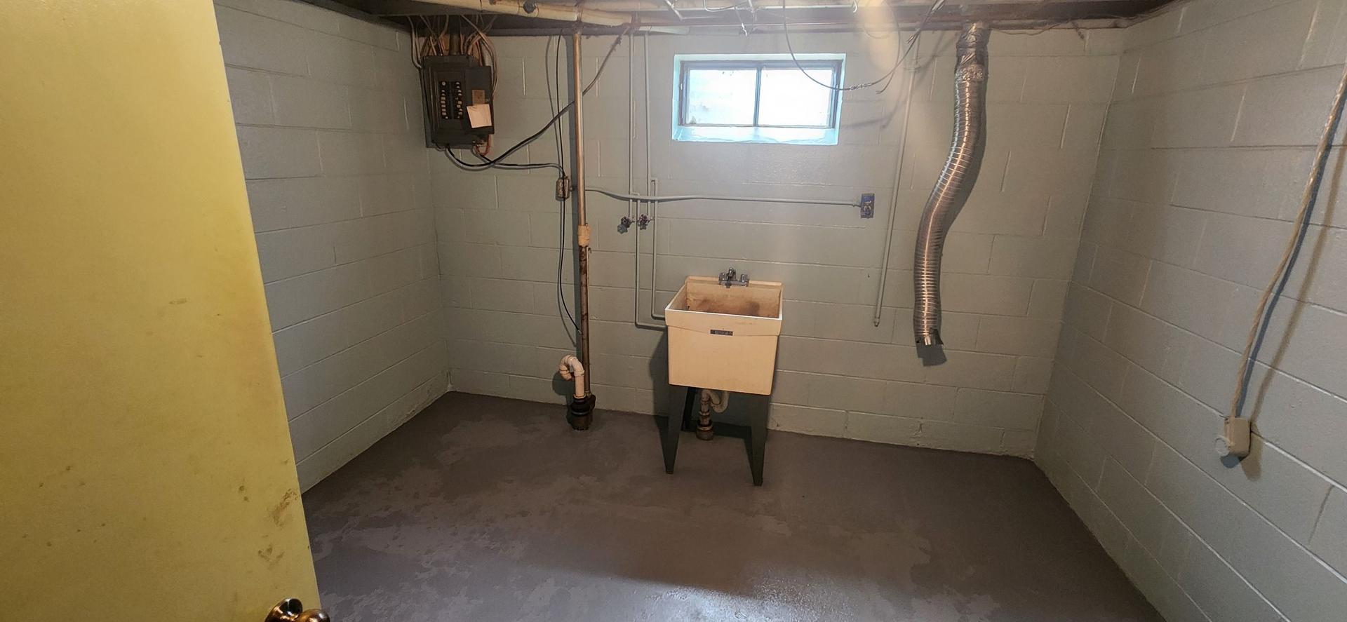 Freshly painted basement room in Essexville, MI