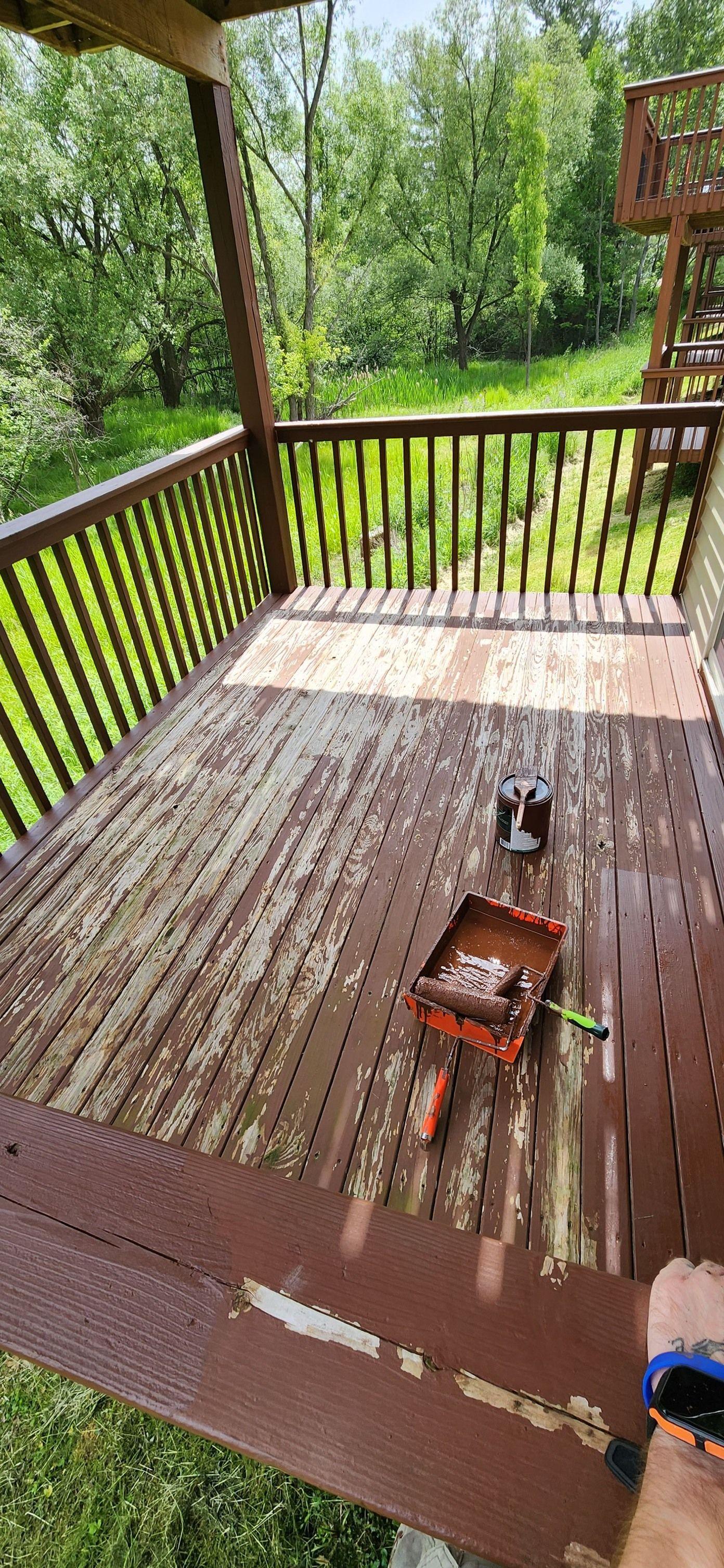 Deck Painting — West Branch, MI (Contract Job)