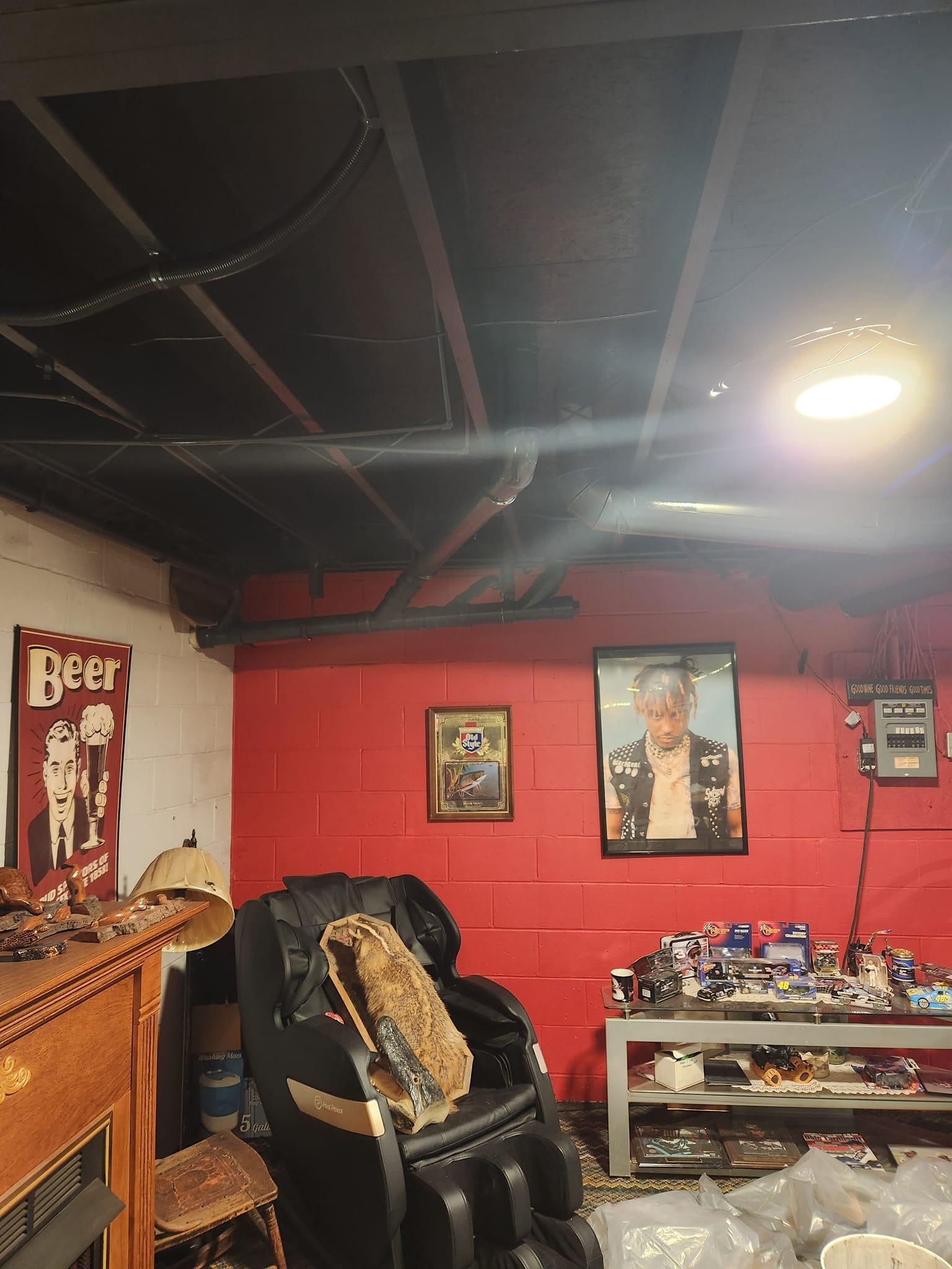 Black Basement Ceiling Painting — Omer, MI