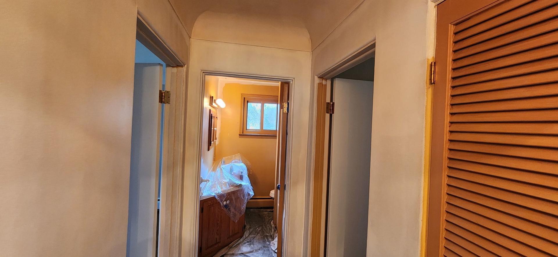 Freshly painted interior walls and trim in an Essexville, MI home