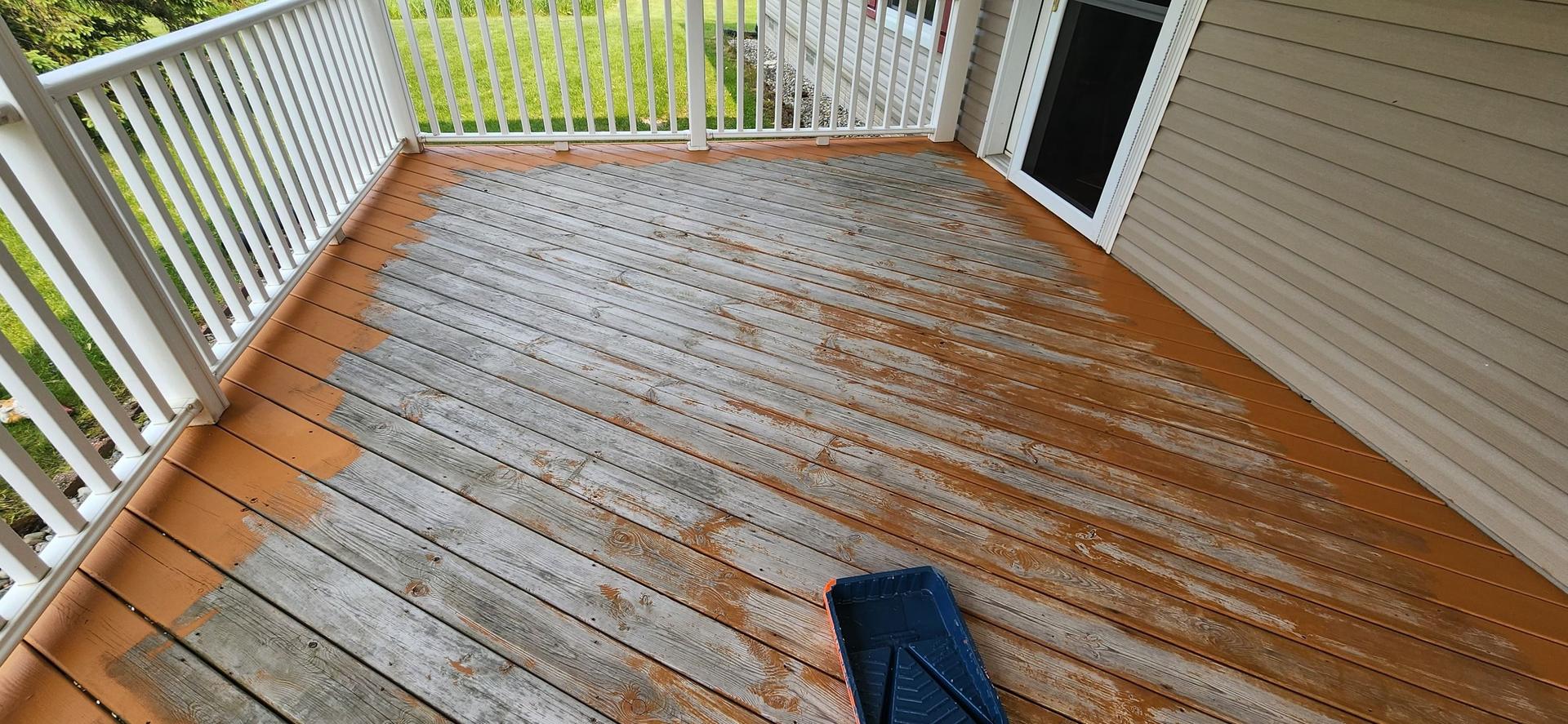Freshly cleaned decks and gazebo after power washing in Prescott, MI