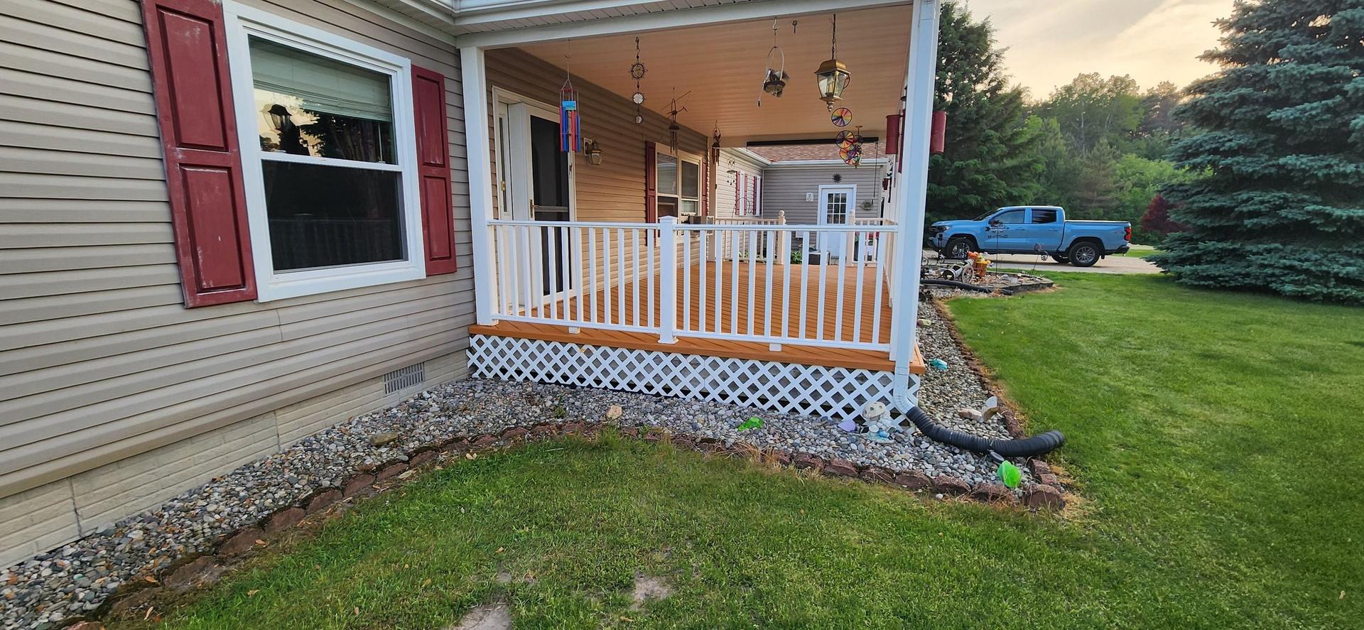 Freshly cleaned decks and gazebo after power washing in Prescott, MI