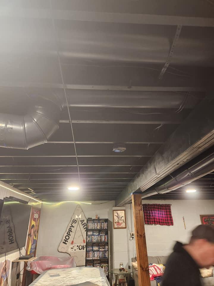 Black Basement Ceiling Painting — Omer, MI