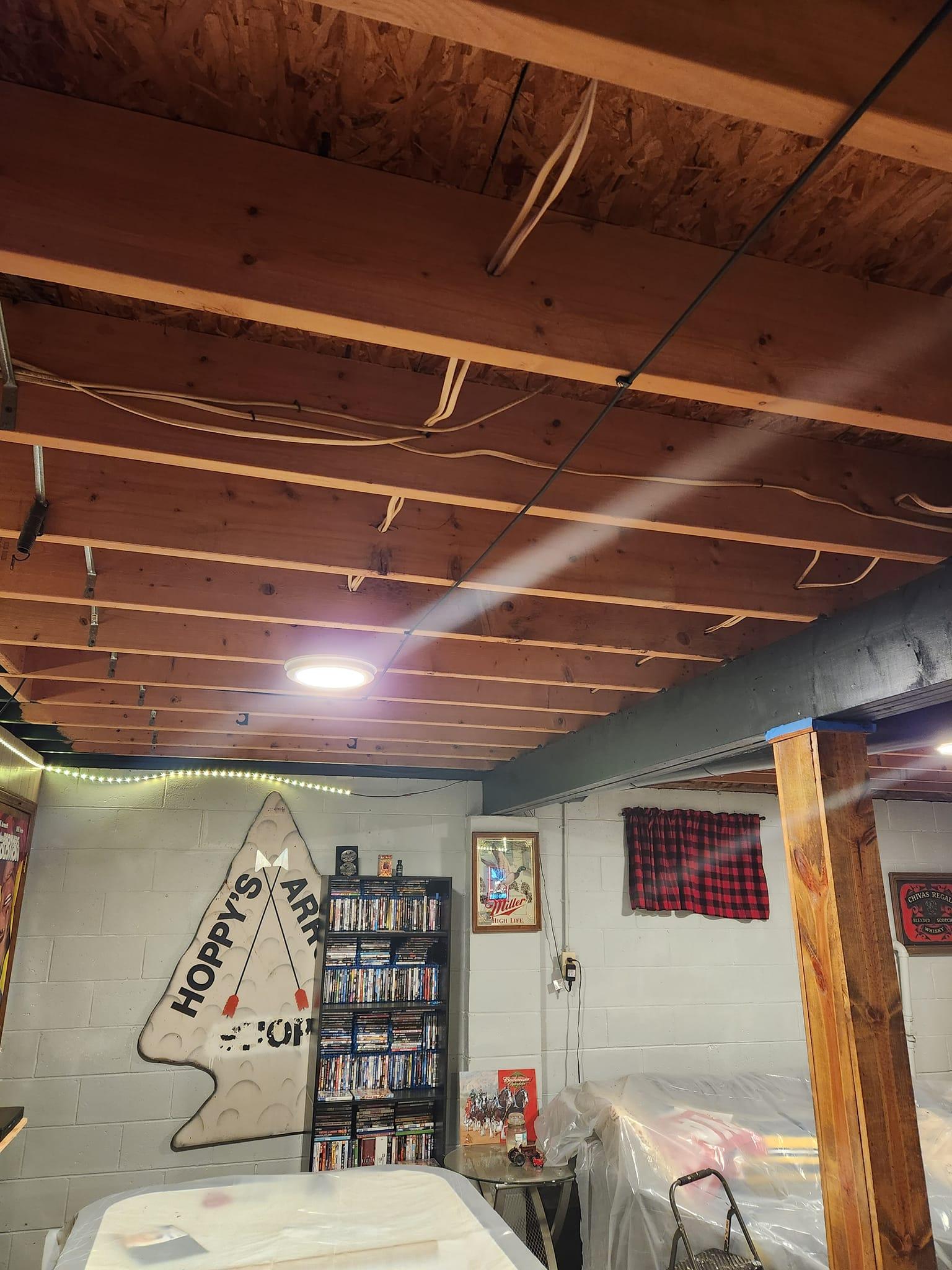 Black Basement Ceiling Painting — Omer, MI